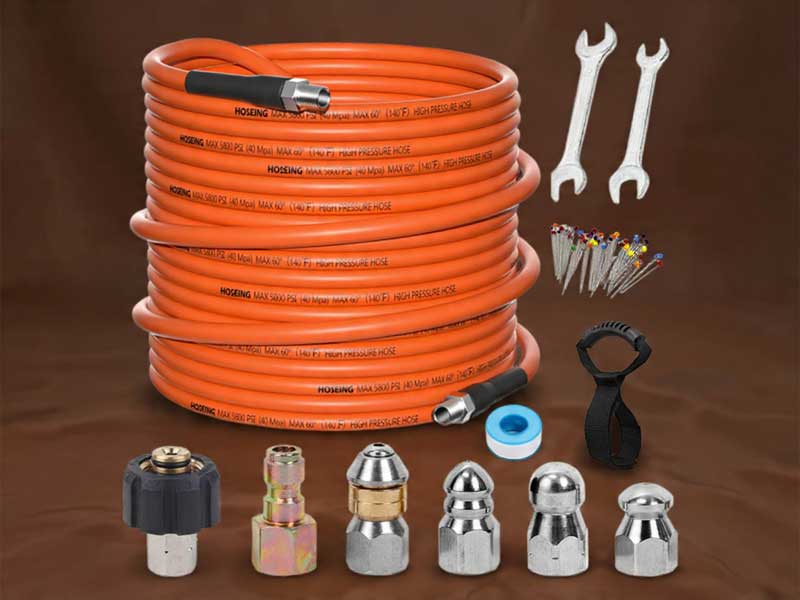 100FT Pressure Washer Sewer Jetter Kit Designed for Deeper, Faster Drain Cleaning