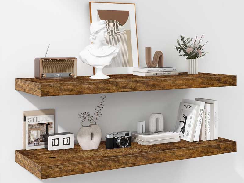 A Modern Take on Rustic Storage with the Fun Memories Floating Shelves