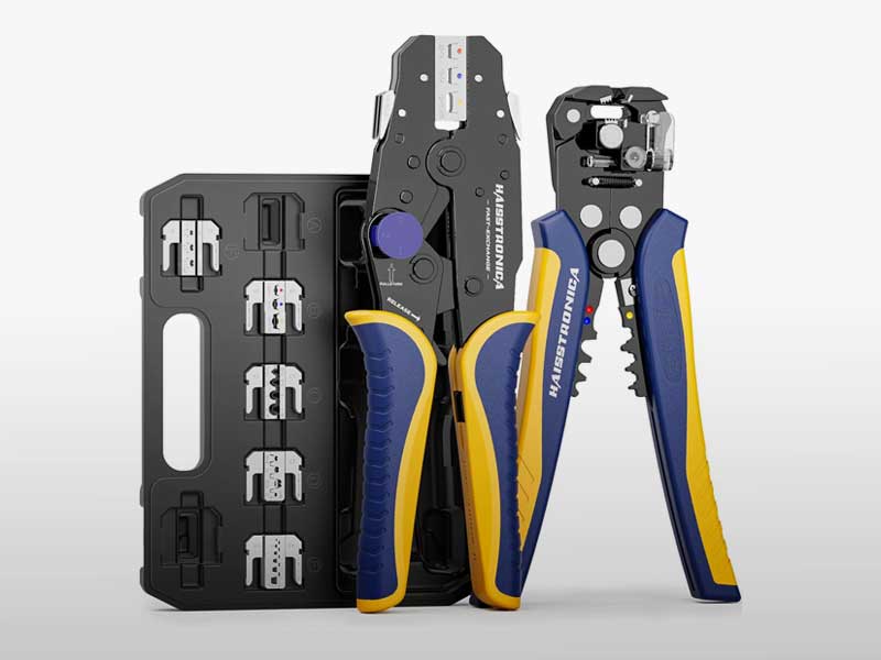Haisstronica 8PCS Rapid Replace Ratchet Crimping Tool Set for Reliable, Versatile Electrical Work
