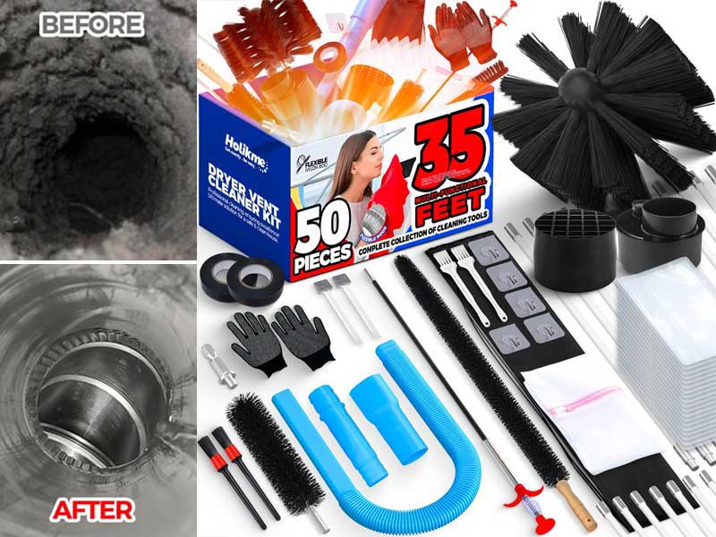 Holikme 50-Piece Dryer Vent Cleaner Kit Brings Hidden Lint Back Under Control