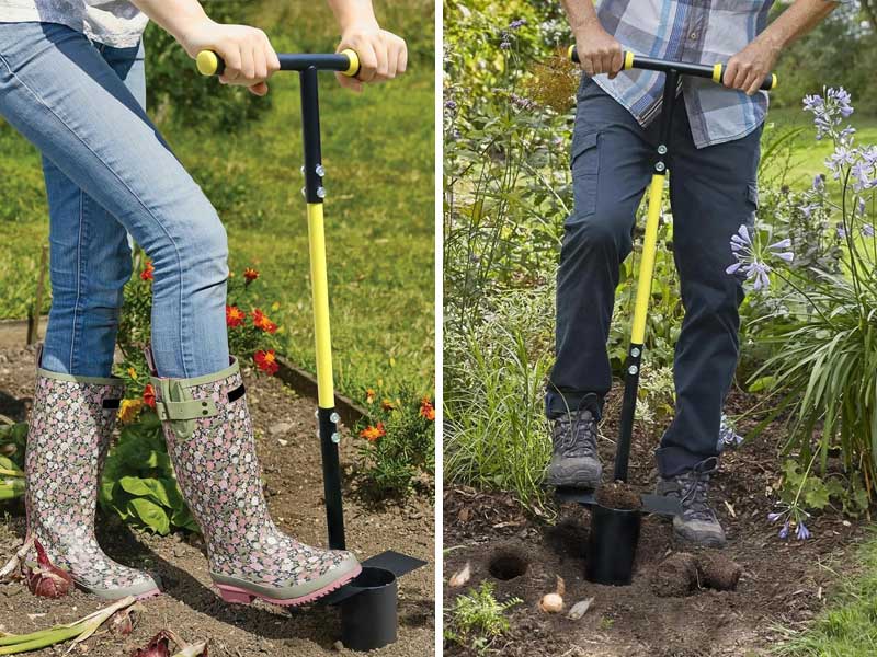 Jardineer 2PCS Bulb Planter Tools Set for Steady, Comfortable Planting Work