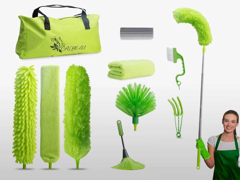 Microfiber Feather Duster with Extension Pole for Safer, Faster Whole-Home Cleaning