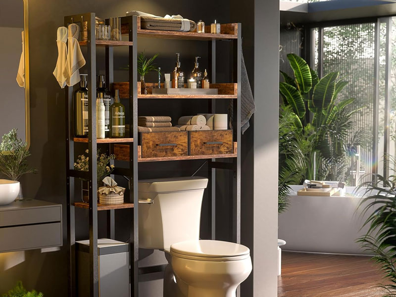 Over The Toilet Storage with 2 Drawers – 7-Tier Bathroom Organizer Review