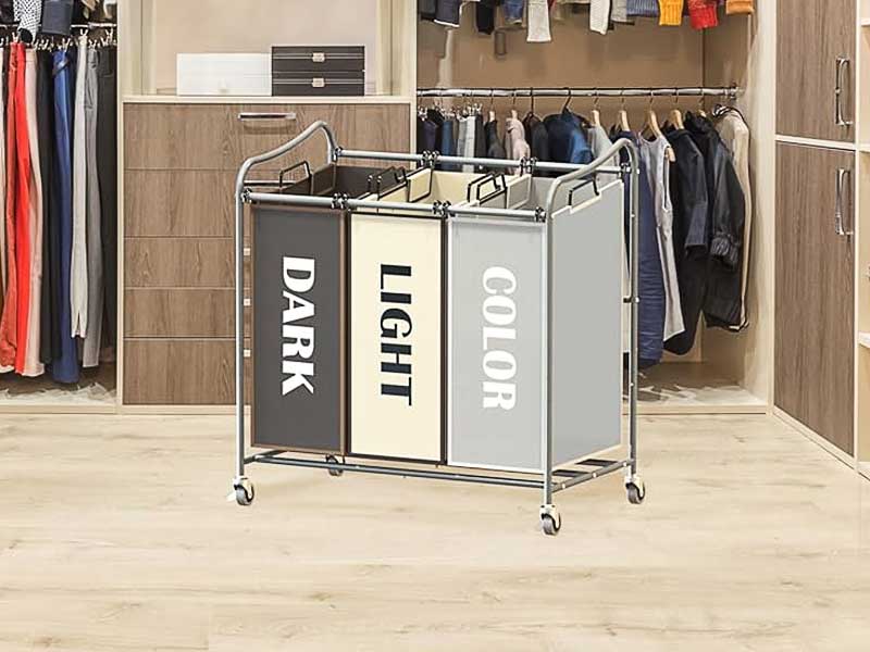 Simple Houseware Heavy Duty 3-Bag Laundry Sorter Rolling Cart: Smart Organization for Busy Homes
