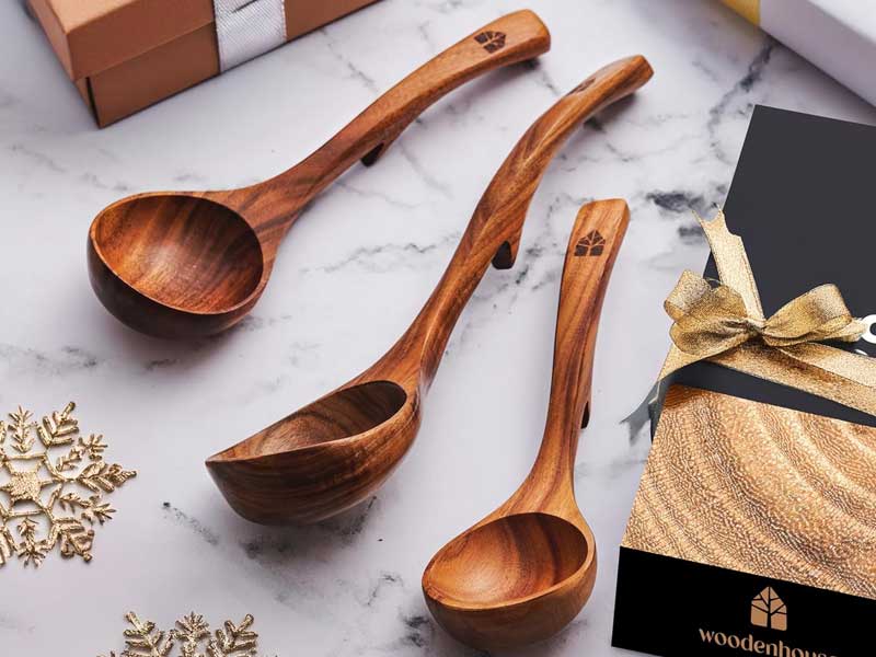 Timeless Craftsmanship in Your Kitchen: Wooden Ladle Teak Wood Set for Every Task