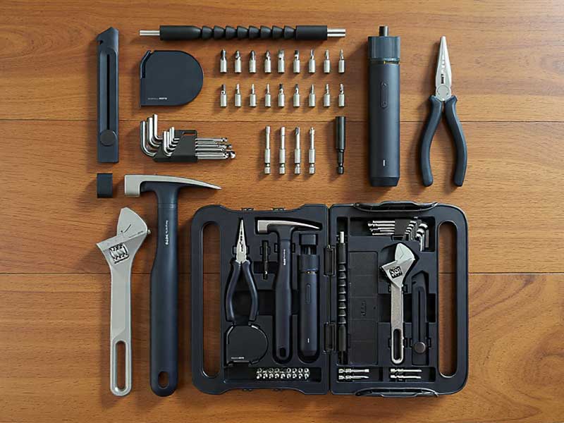 HOTO 40-Piece Tool Kit for Organized Home Repairs and DIY Projects